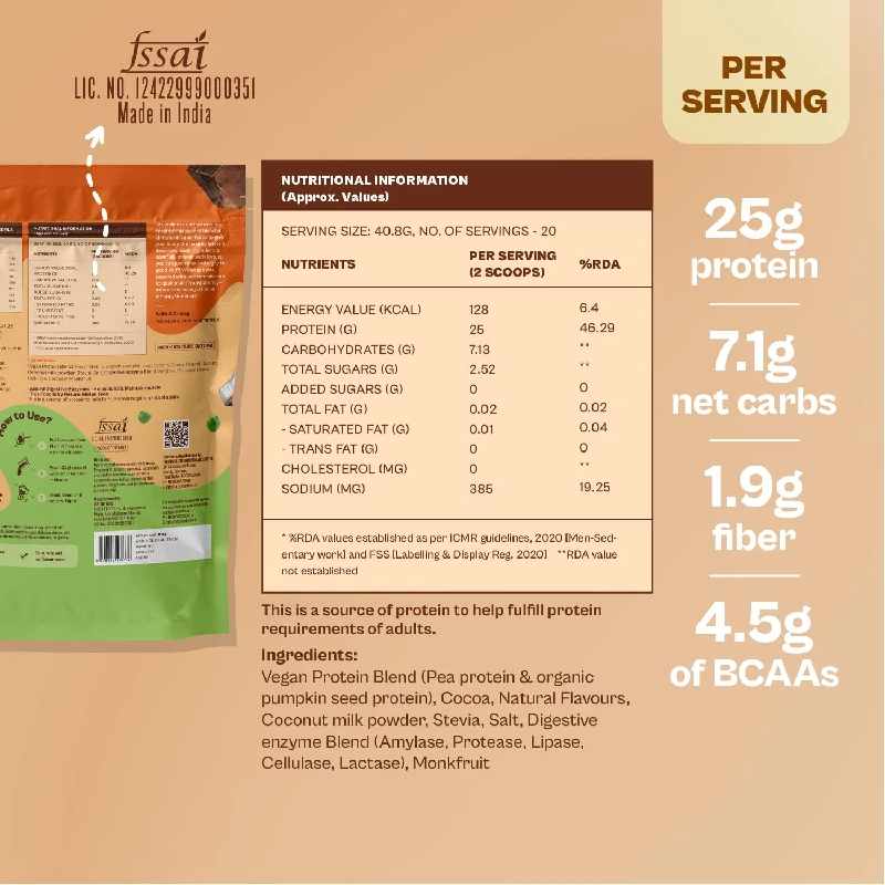 Origin Nutrition Natural Vegan Protein Powder, Chocolate-4.webp